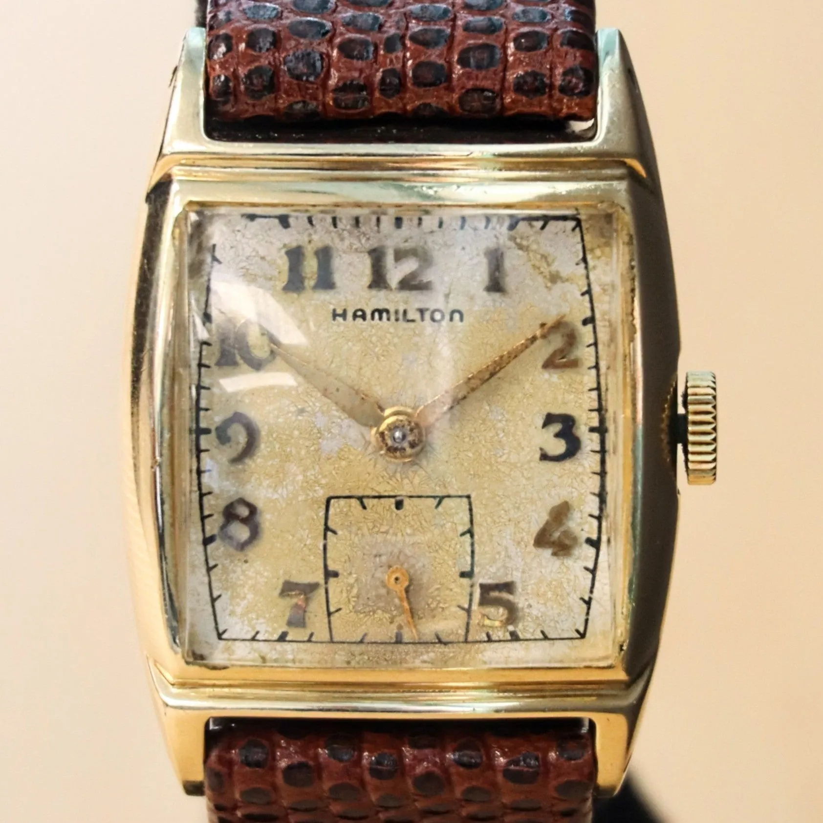 1949 HAMILTON Forbes Watch Cal. 747 17 Jewels U.S.A. 14K G.F. Wristwatch - In Original Box!