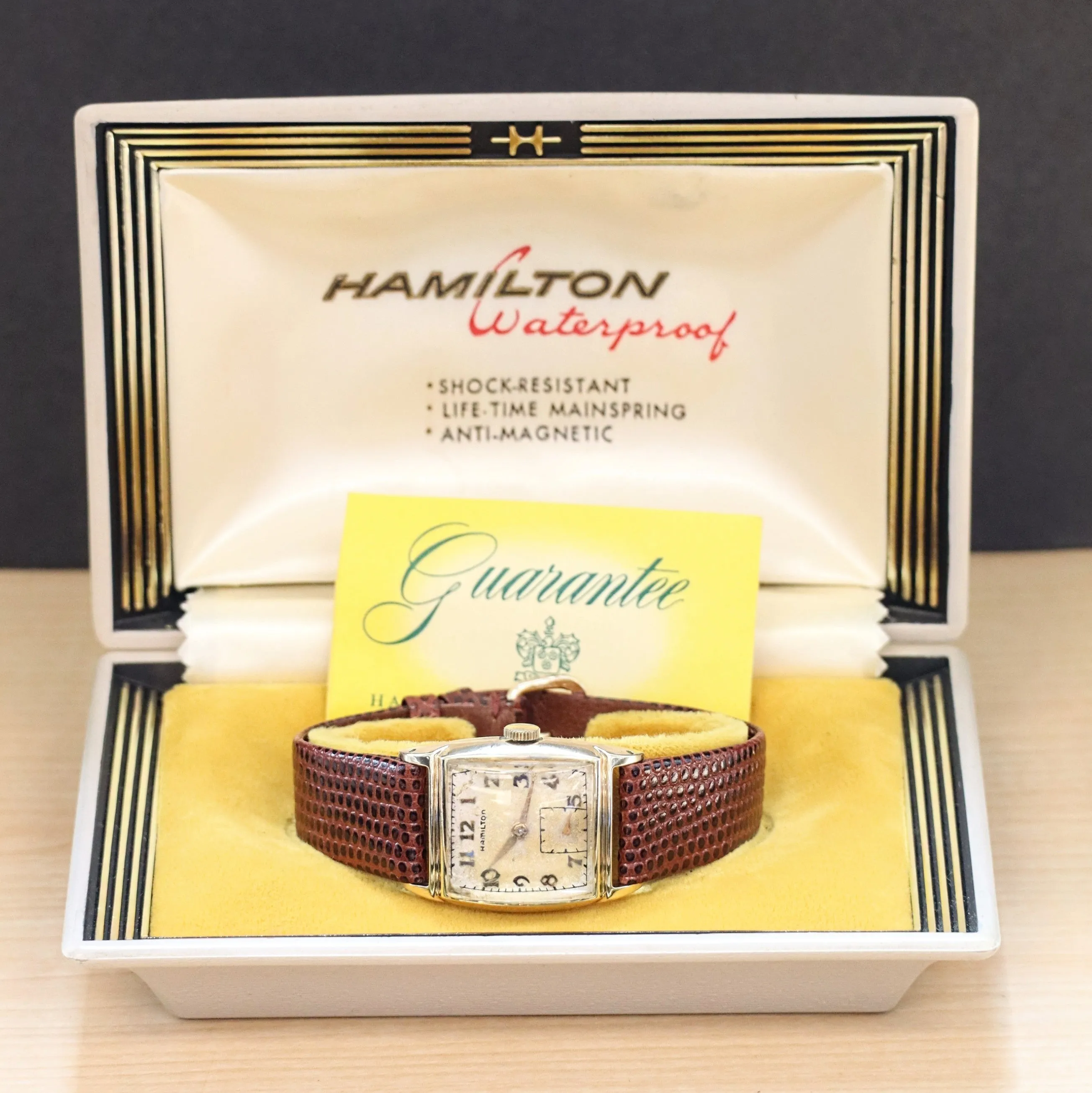 1949 HAMILTON Forbes Watch Cal. 747 17 Jewels U.S.A. 14K G.F. Wristwatch - In Original Box!