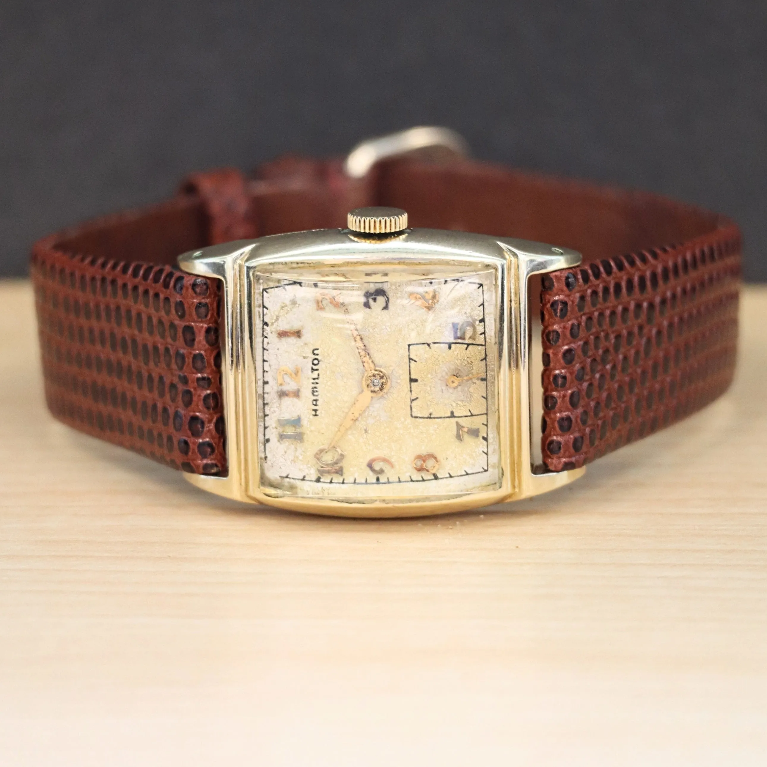 1949 HAMILTON Forbes Watch Cal. 747 17 Jewels U.S.A. 14K G.F. Wristwatch - In Original Box!