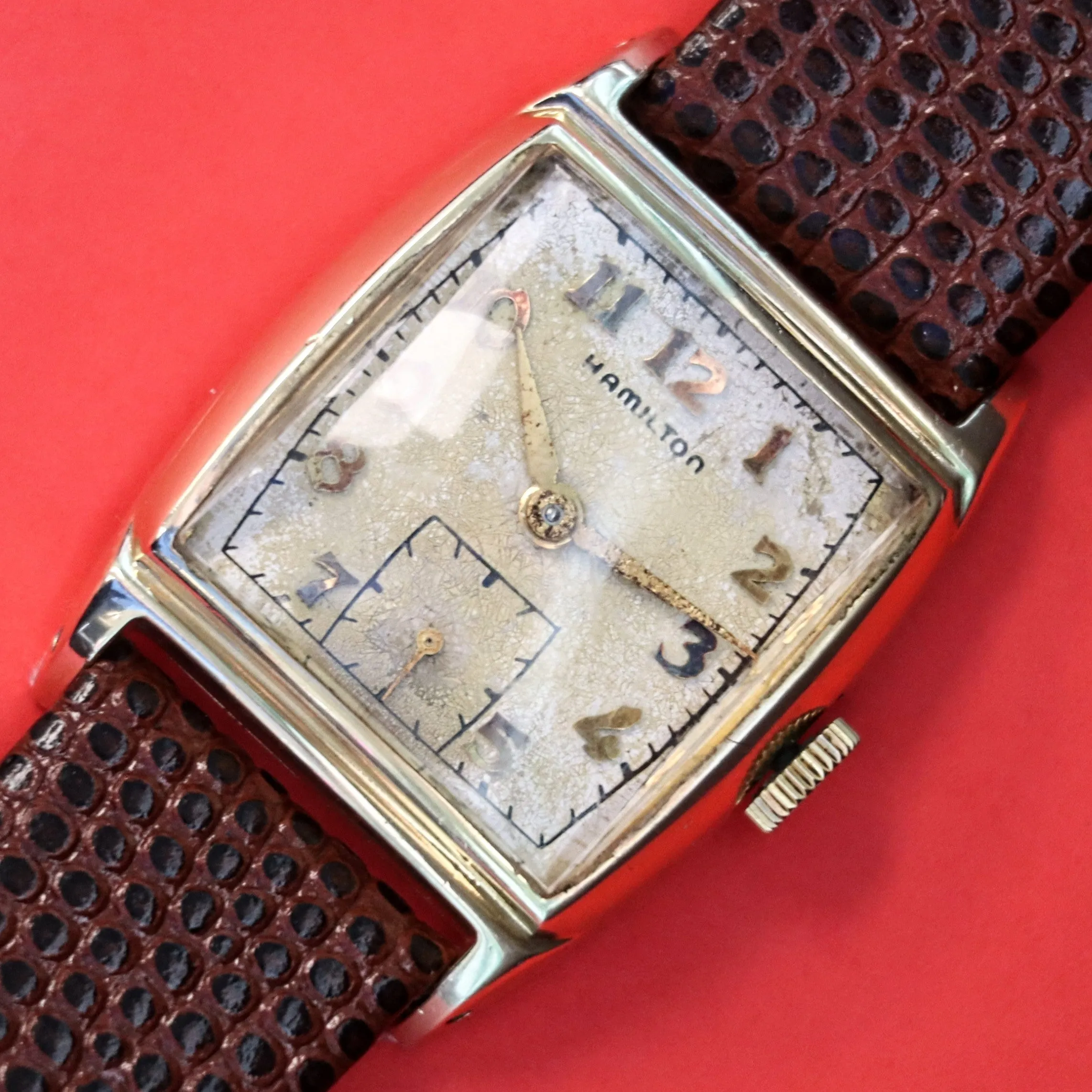 1949 HAMILTON Forbes Watch Cal. 747 17 Jewels U.S.A. 14K G.F. Wristwatch - In Original Box!