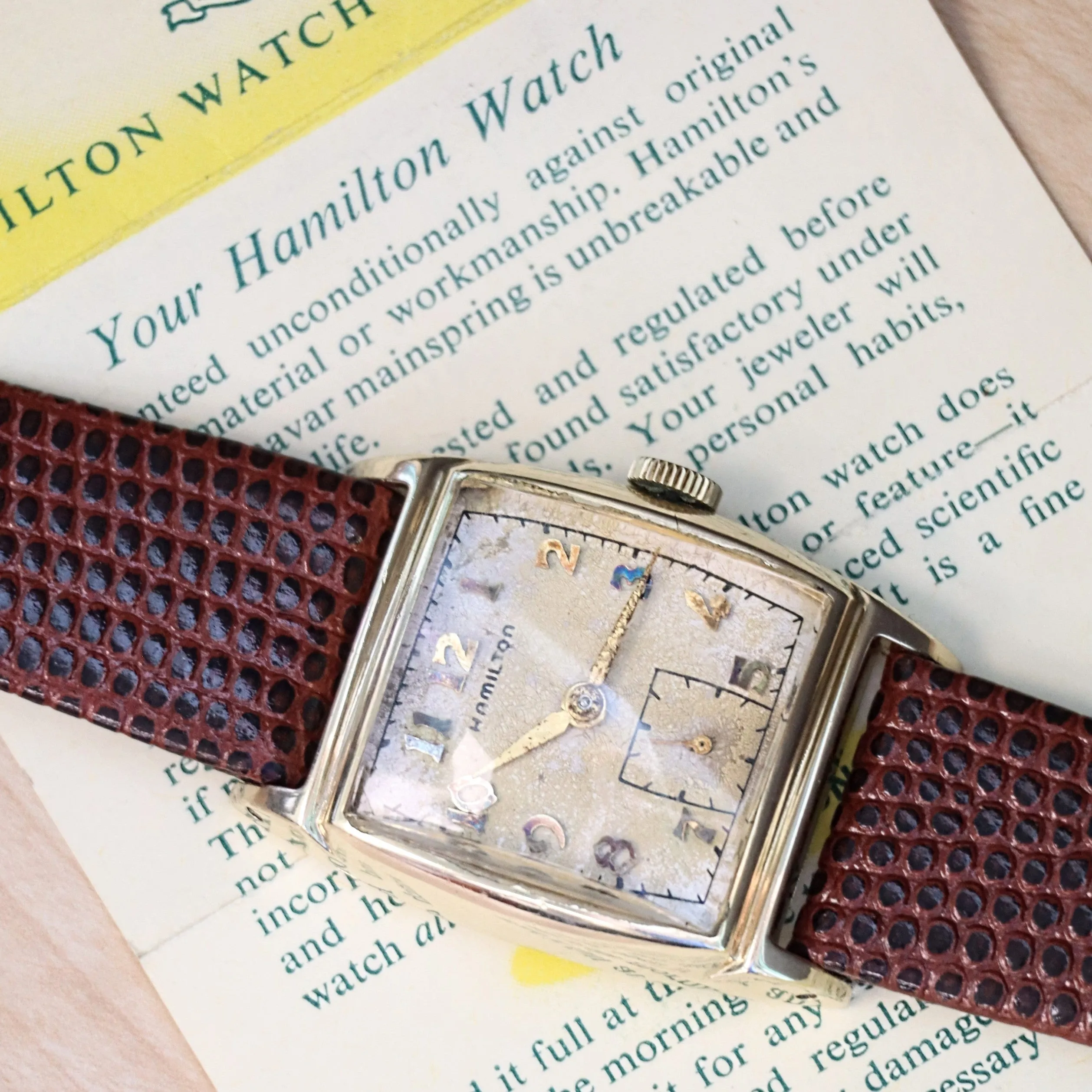 1949 HAMILTON Forbes Watch Cal. 747 17 Jewels U.S.A. 14K G.F. Wristwatch - In Original Box!