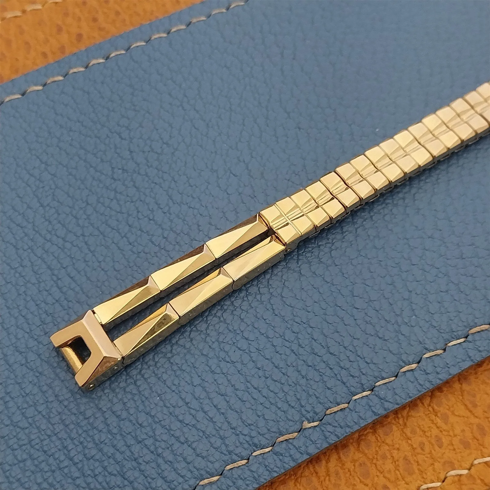1950s Vintage Cocktail Watch Band Unused Classic 12k Gold-Filled Gemex Tahiti