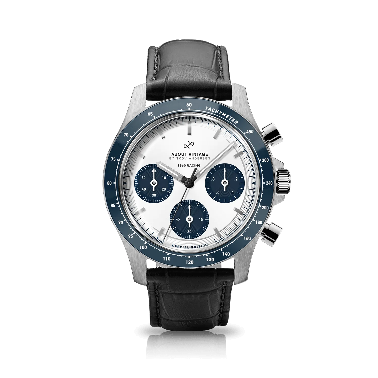 1960 Racing Chronograph, Steel / Navy & White