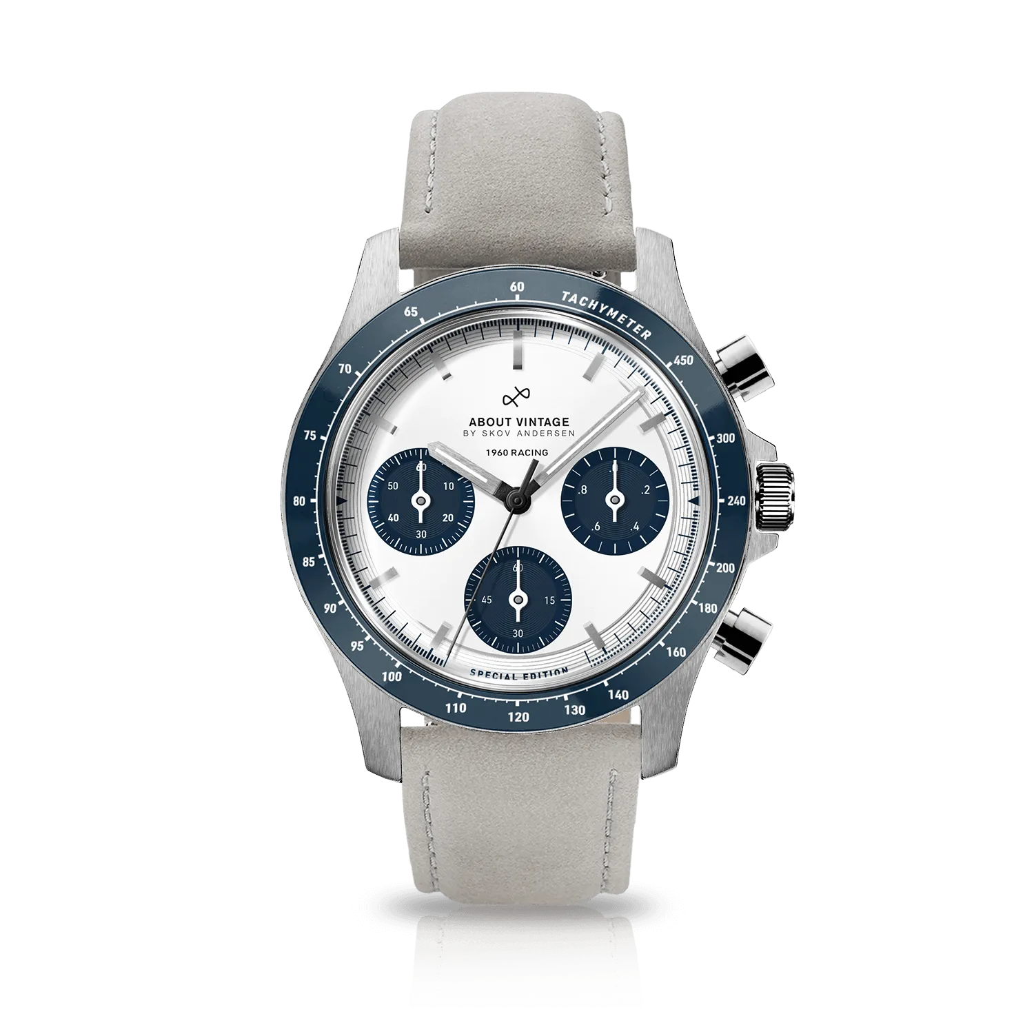 1960 Racing Chronograph, Steel / Navy & White