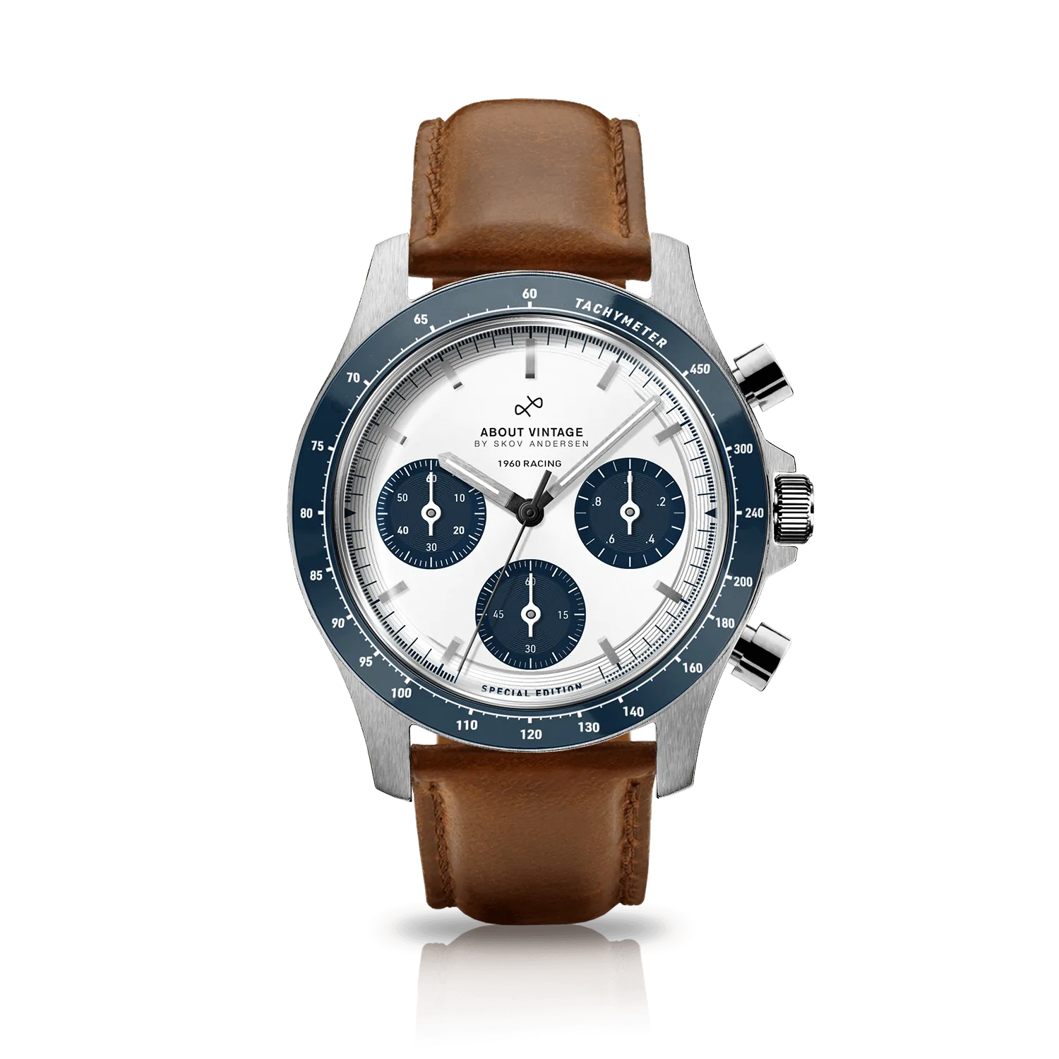 1960 Racing Chronograph, Steel / Navy & White