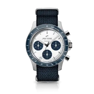 1960 Racing Chronograph, Steel / Navy & White