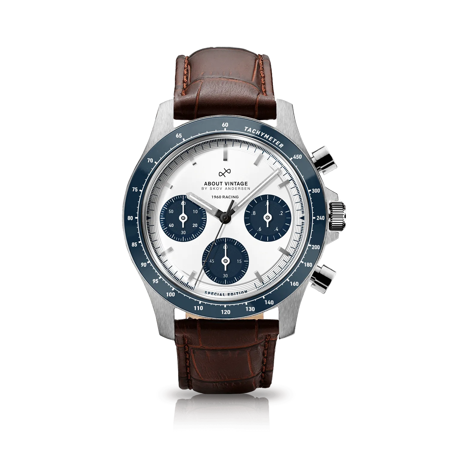 1960 Racing Chronograph, Steel / Navy & White