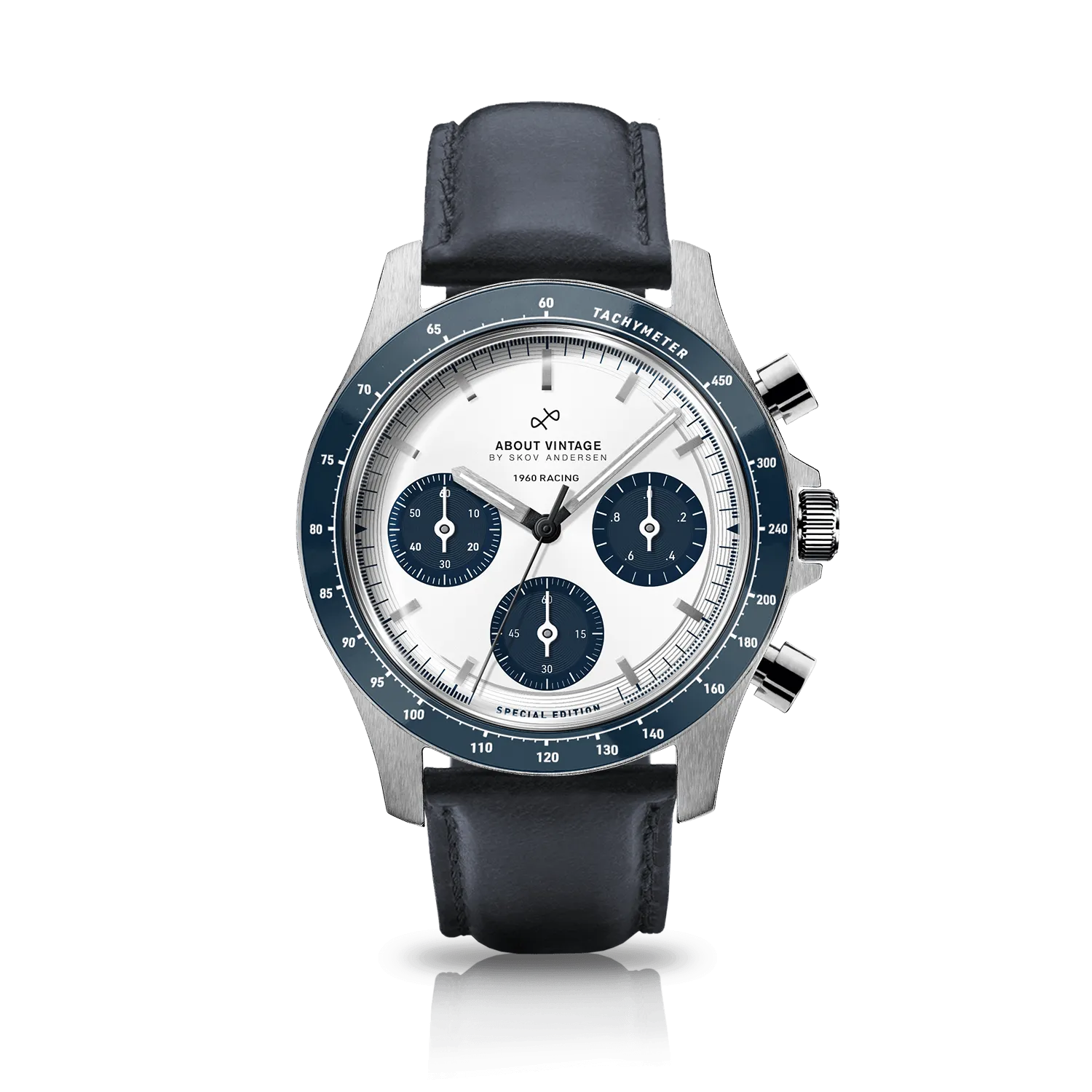 1960 Racing Chronograph, Steel / Navy & White