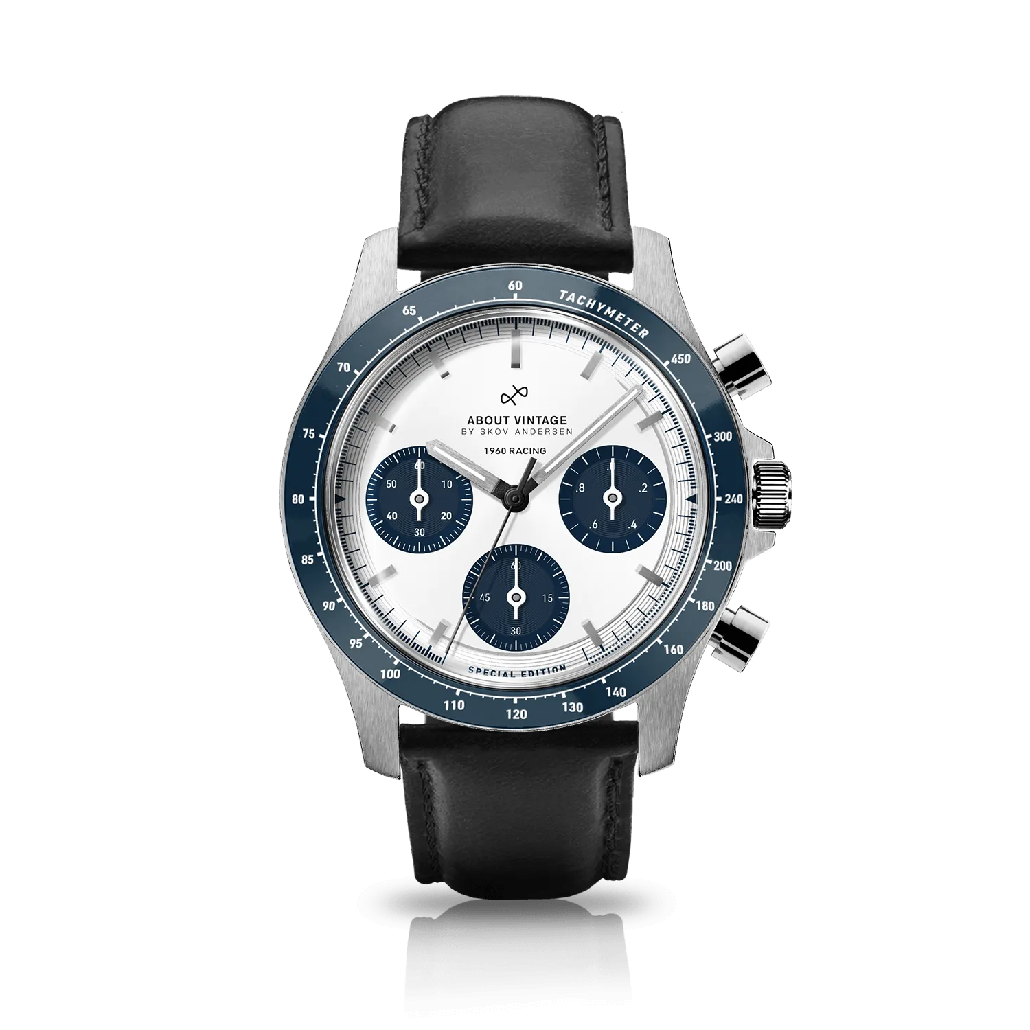 1960 Racing Chronograph, Steel / Navy & White