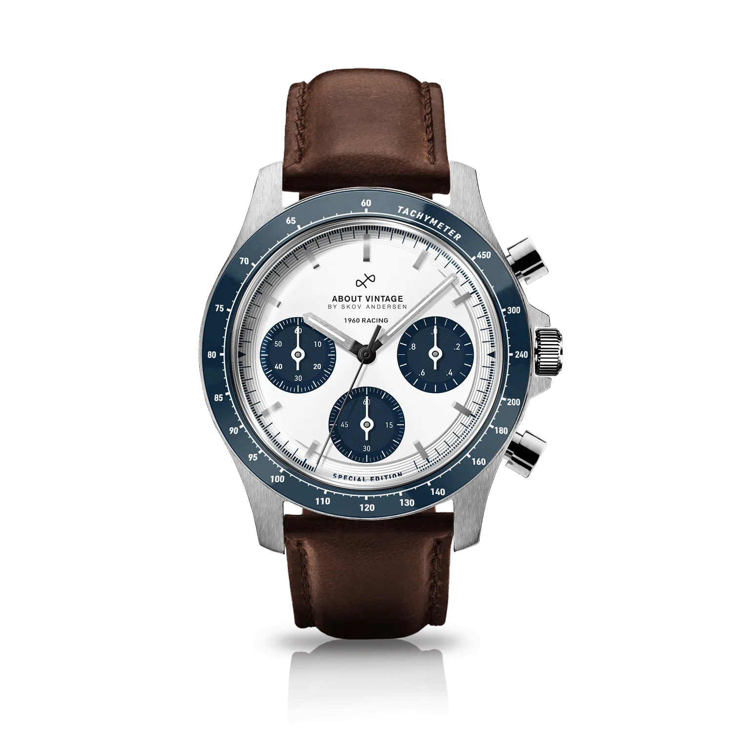 1960 Racing Chronograph, Steel / Navy & White