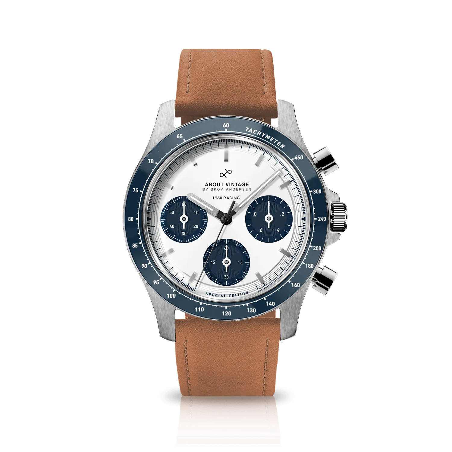 1960 Racing Chronograph, Steel / Navy & White
