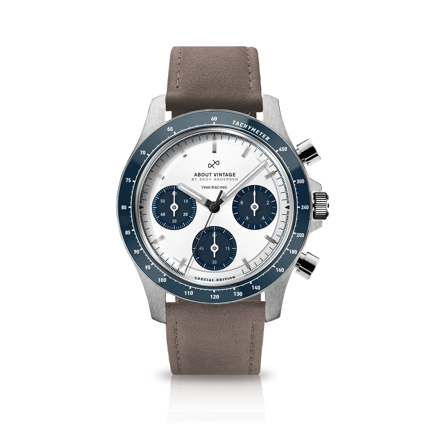 1960 Racing Chronograph, Steel / Navy & White