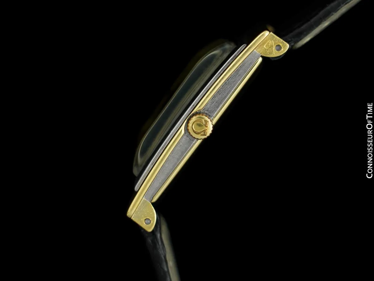 1963 Omega De Ville Vintage Mens "Tuxedo" Dress Watch with Striking Design - 18K Gold