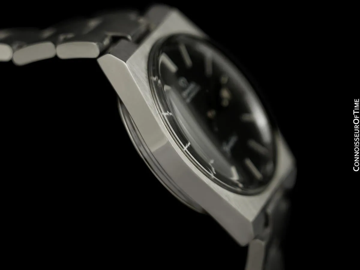 1972 Omega Geneve Vintage Mens Automatic Bracelet Watch, Quick-Setting Date - Stainless Steel