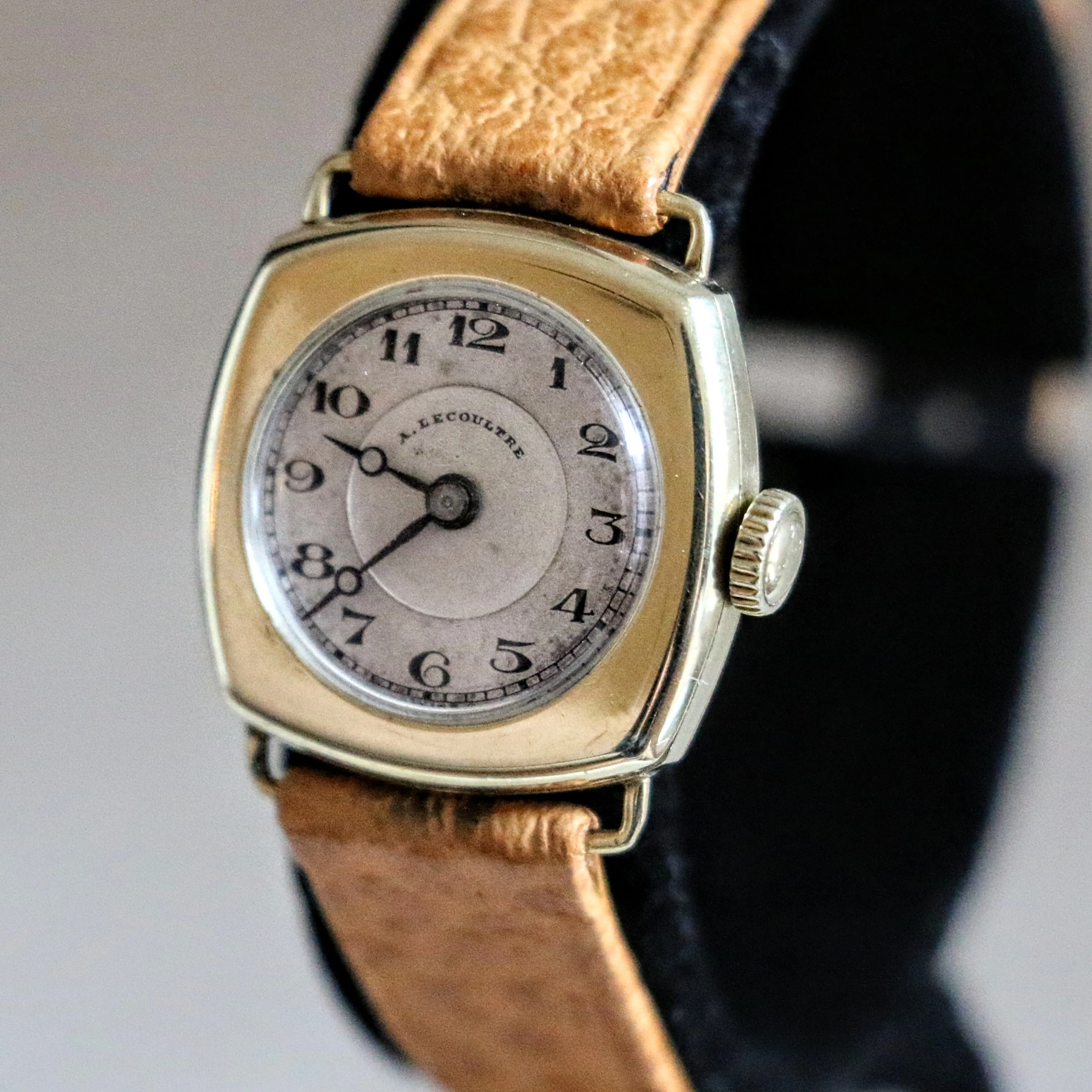 A. LeCoultre & E.Blancpain Fils. Wristwatch 15 Jewels 3 ADJ 14K GOLD Vintage Swiss Watch