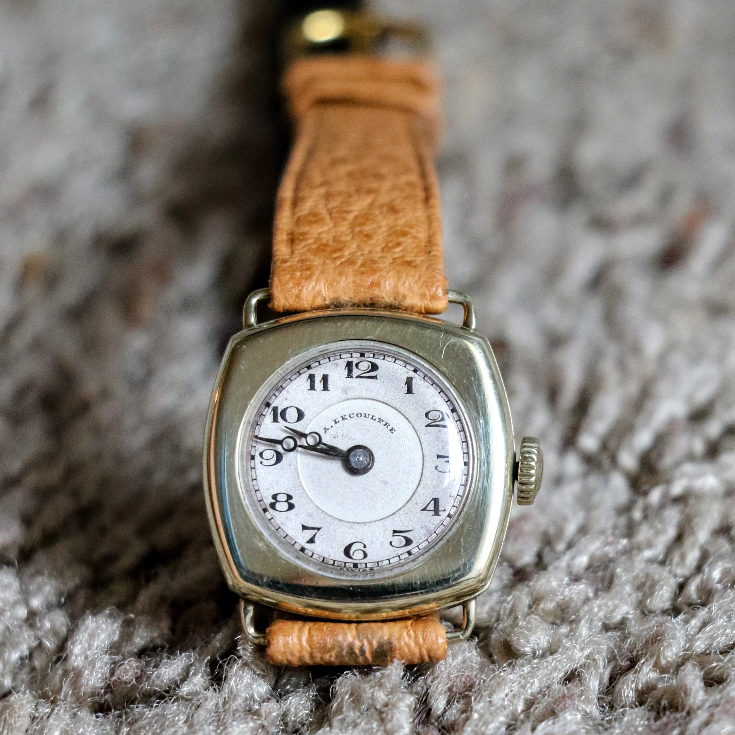 A. LeCoultre & E.Blancpain Fils. Wristwatch 15 Jewels 3 ADJ 14K GOLD Vintage Swiss Watch