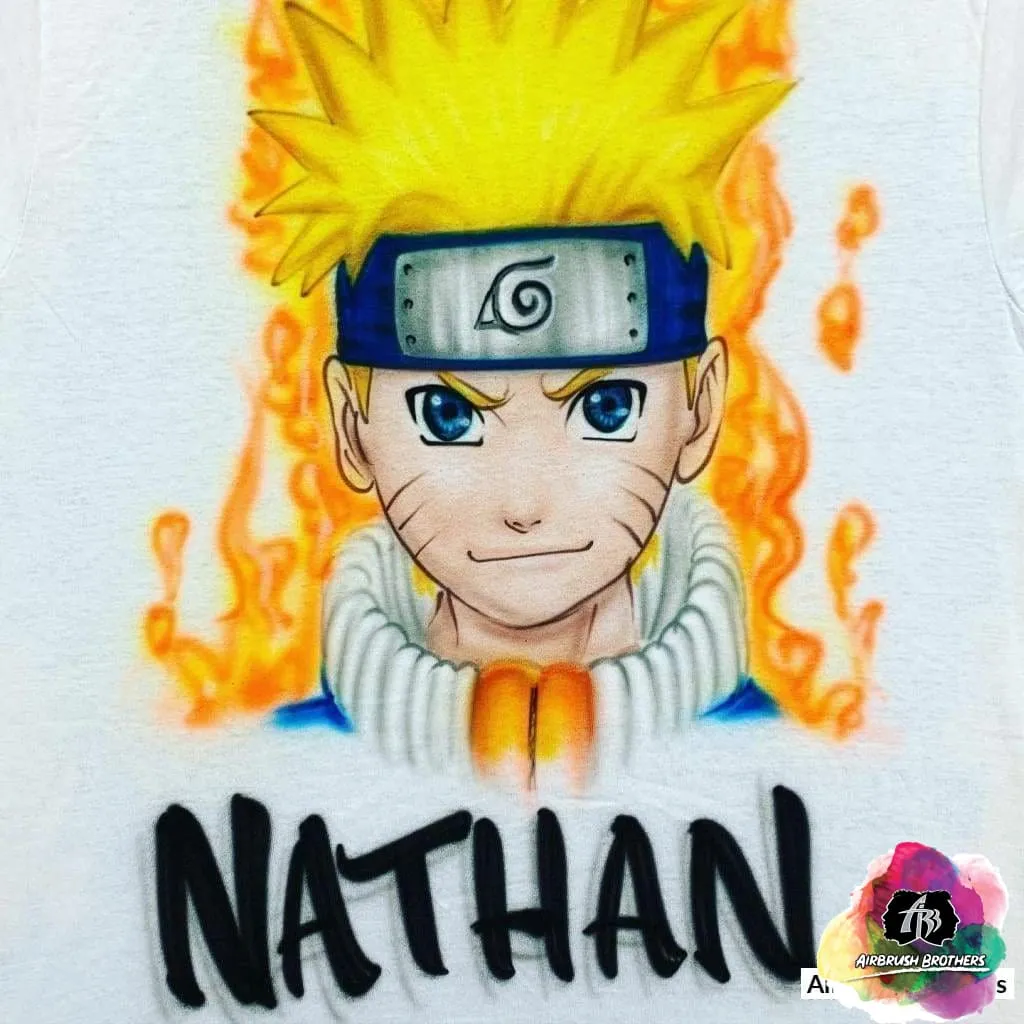 Airbrush Naruto Cartoon Shirt Design