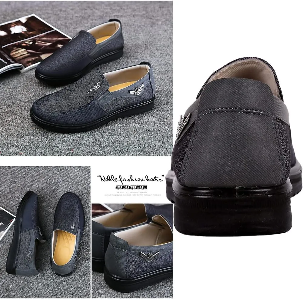 AngryMonkey Mens Slip On Loafer Plantar Fasciitis with Arch Support Dimleen Orthopedic Boat Shoes Pain Relief Cloth Shoes Large Sizes15