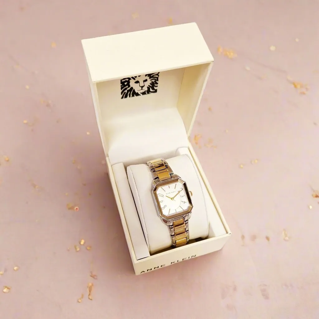 Anne Klein Two Tone Squared Watch