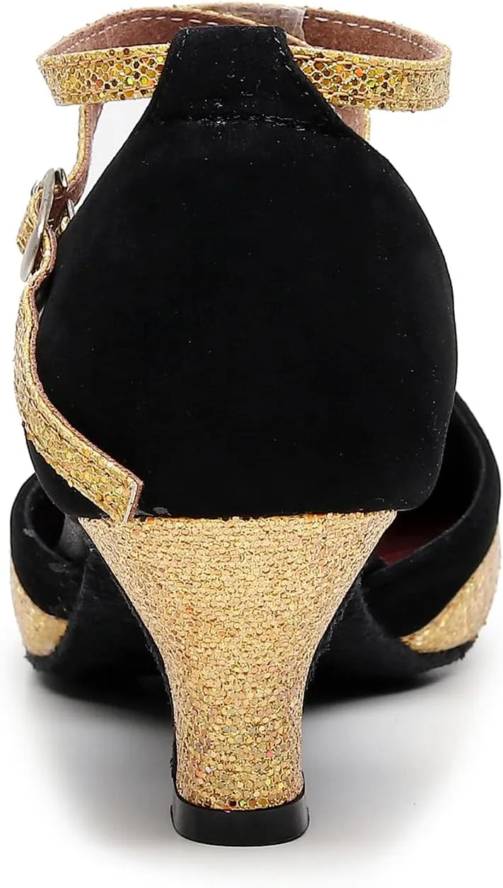 AOQUNFS Women's Latin Dance Shoes Colsed Toe Ballroom Modern Salsa Practice Dance Shoes