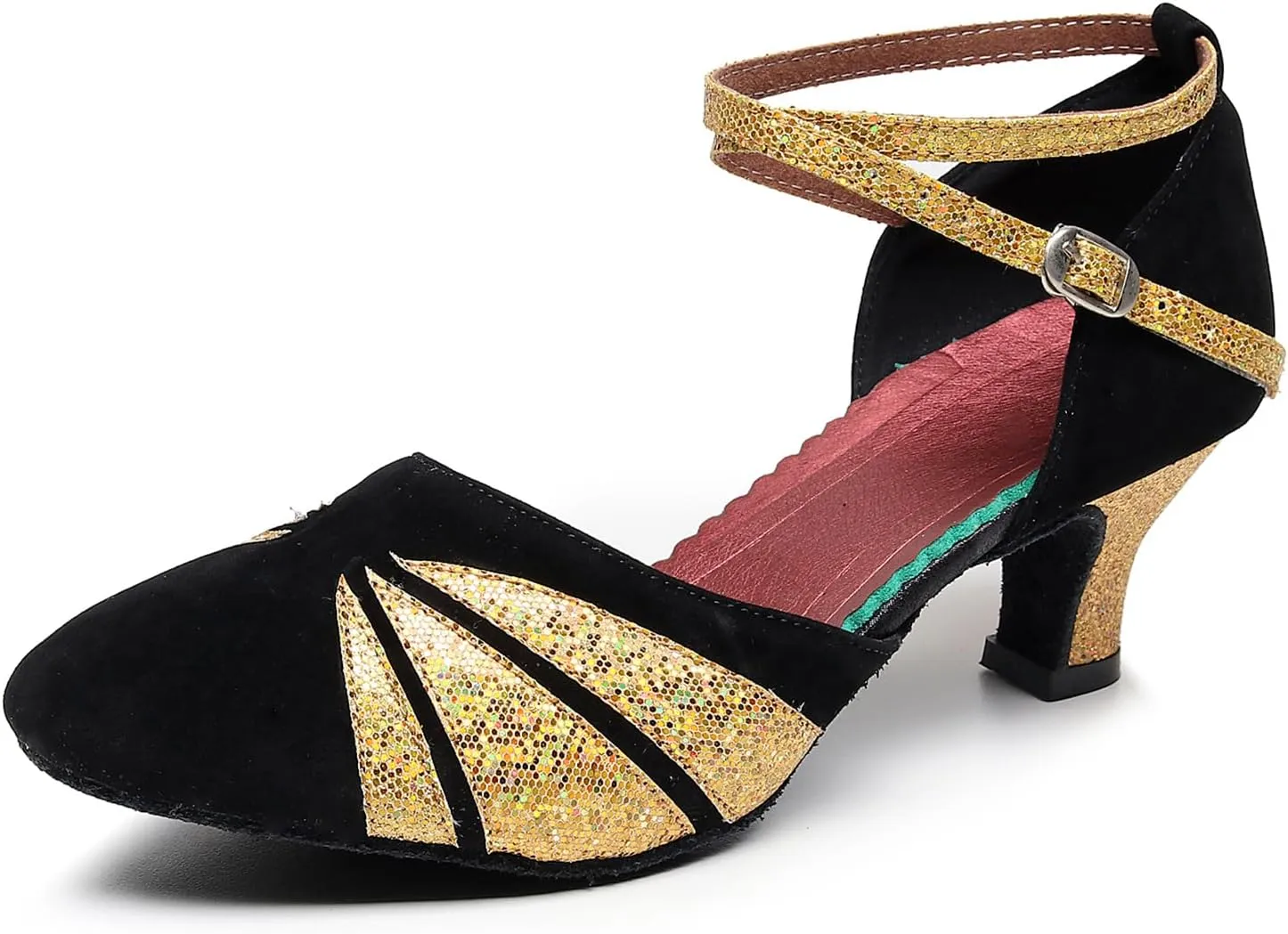 AOQUNFS Women's Latin Dance Shoes Colsed Toe Ballroom Modern Salsa Practice Dance Shoes