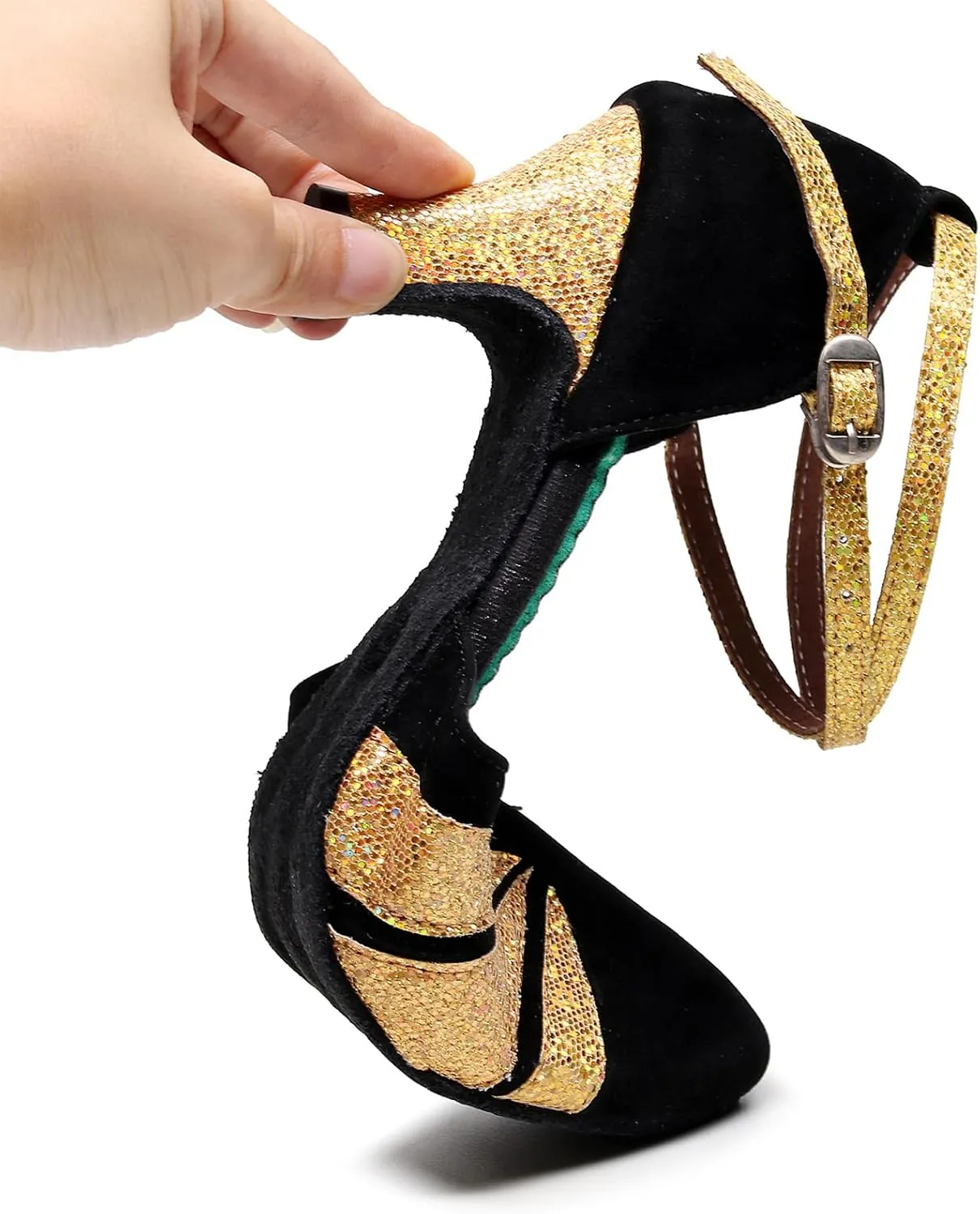 AOQUNFS Women's Latin Dance Shoes Colsed Toe Ballroom Modern Salsa Practice Dance Shoes