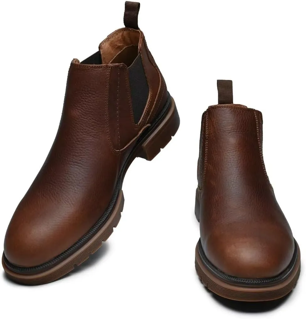Arkbird Chelsea Ankle Boots for Men Genuine Leather Oxford Casual and Formal Dress Boot