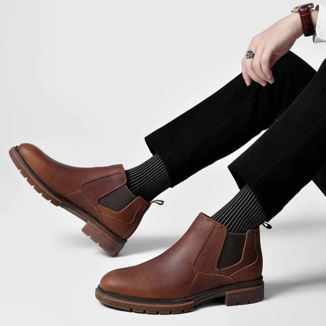 Arkbird Chelsea Ankle Boots for Men Genuine Leather Oxford Casual and Formal Dress Boot