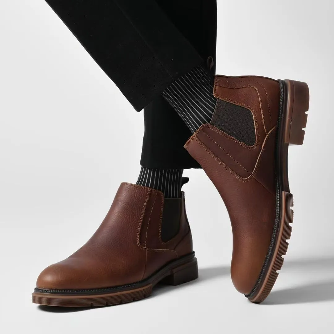 Arkbird Chelsea Ankle Boots for Men Genuine Leather Oxford Casual and Formal Dress Boot