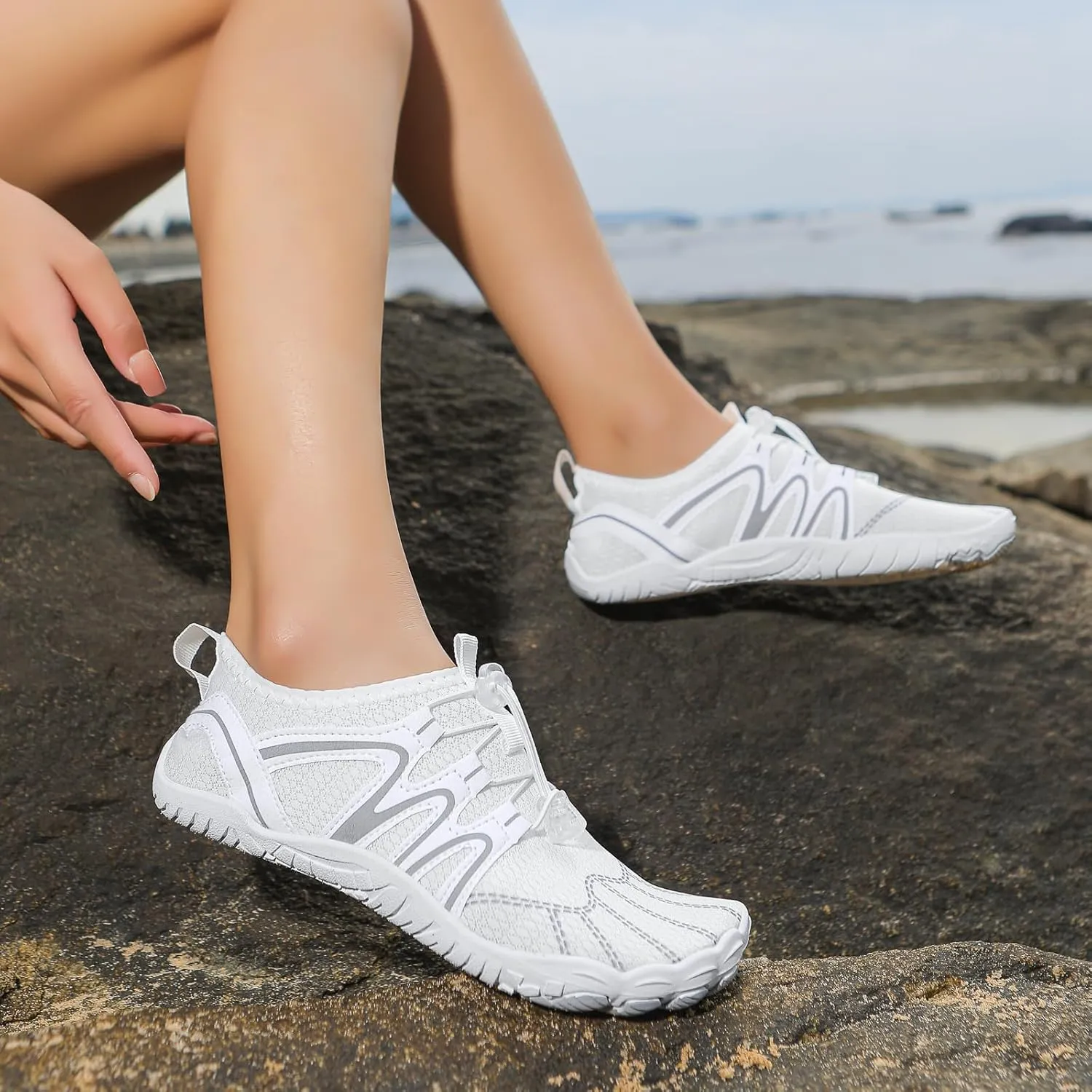 Barefoot Shoes for Women Wide Toe Box Non Slip Hiking Swim Outdoor Beach Breathable Mesh Comfortable Lightweight Zero Drop Sole Quick Dry Cross Trainer Minimalist