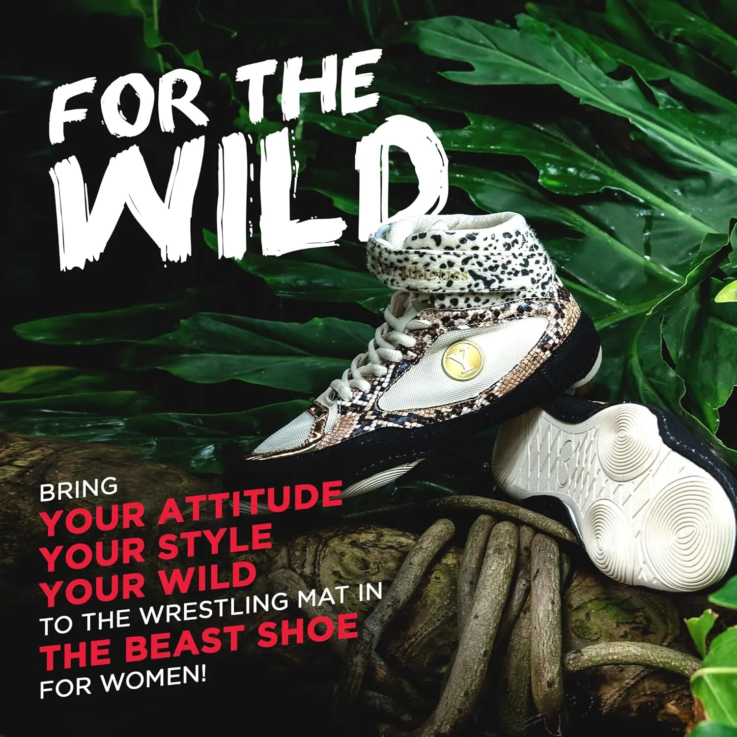 Beast Wrestling Shoes Women Sizes, Lightweight and Breathable Boxing Shoes for Women, Microfiber Suede Leopard Printed Weightlifting Shoes with Hook and Loop Strap