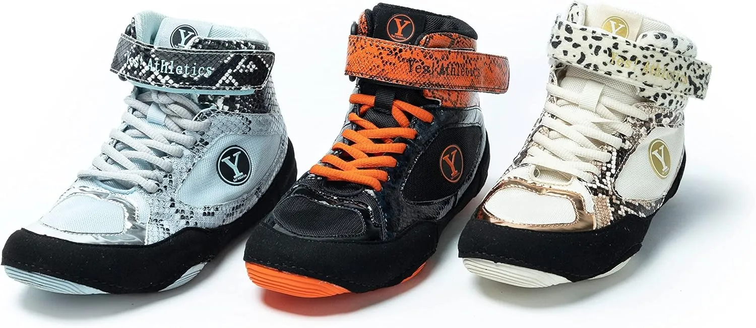 Beast Wrestling Shoes Women Sizes, Lightweight and Breathable Boxing Shoes for Women, Microfiber Suede Leopard Printed Weightlifting Shoes with Hook and Loop Strap