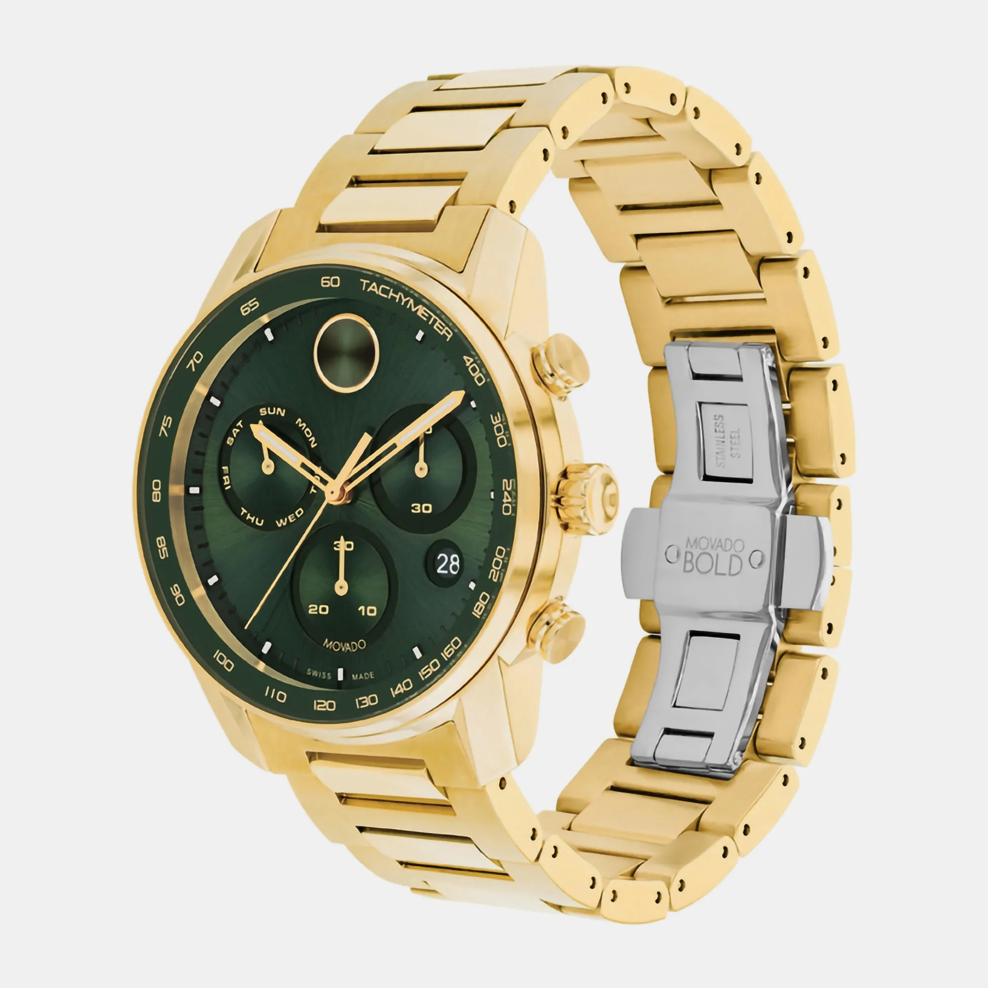 Bold Men's Green Chronograph Stainless Steel Watch 3600948