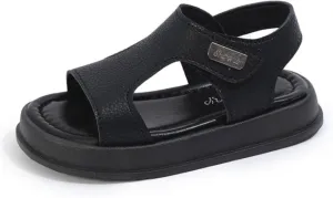 Boys' 2025 Summer Sandals with Adjustable Straps, Soft Sole Non-Slip Rubber Beach Shoes for Kids, Lightweight Casual Sneakers (White/Black/Silver) Boys' 2025 Summer Sandals with Adjustable Straps, Soft Sole Non-Slip Rubber Beach Shoes for Kids, Lightweight Casual Sneakers (White/Black/Silver)