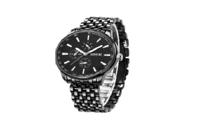 Business Sports Watches Men Military Full Steel Casual WristWatch Folding Buckle Luxury Watch Accessory Gifts