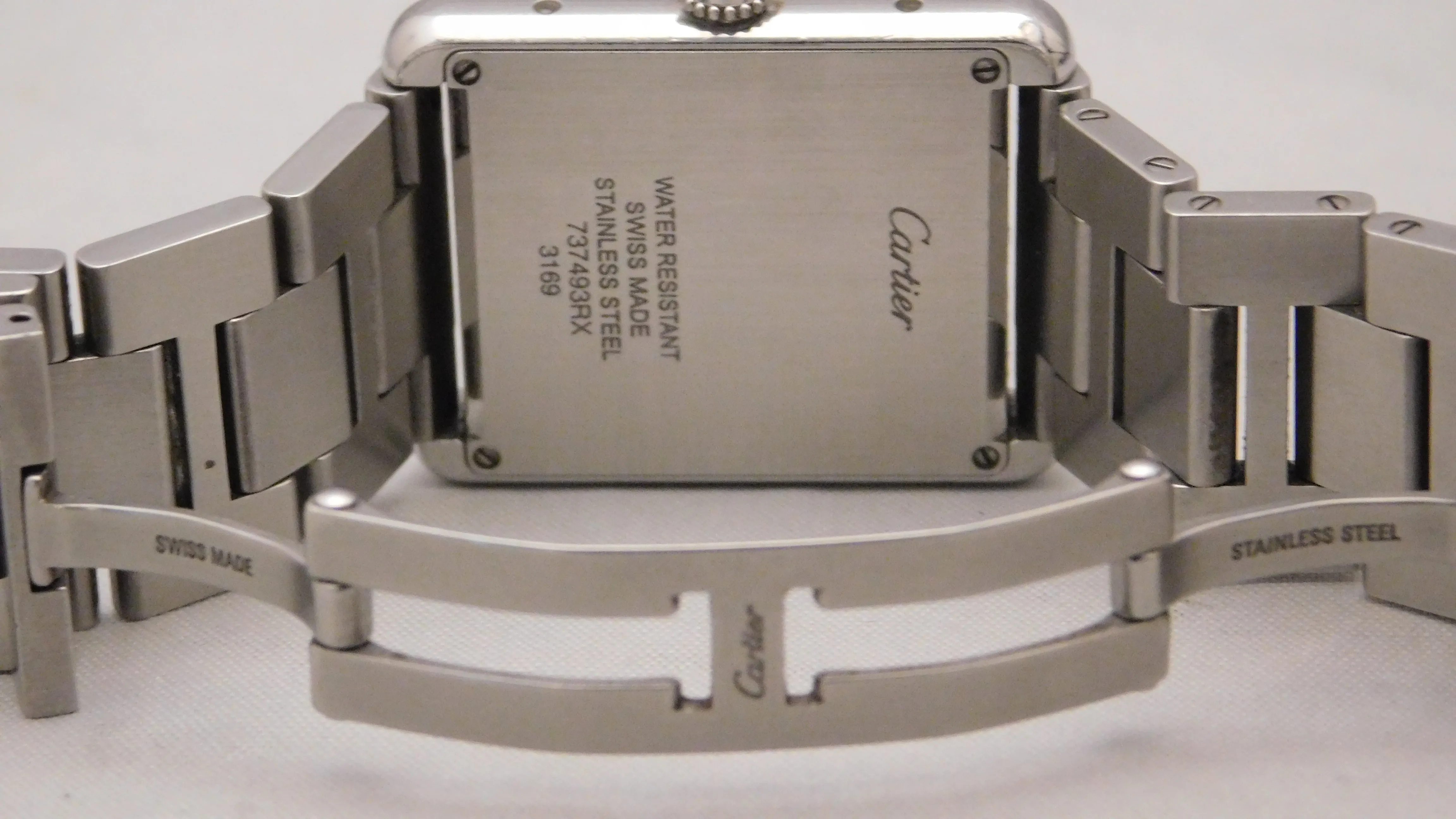 Cartier Tank Solo Large Ref. 3169 Stainless Steel Silver Roman Dial Quartz Mens Watch....27mm