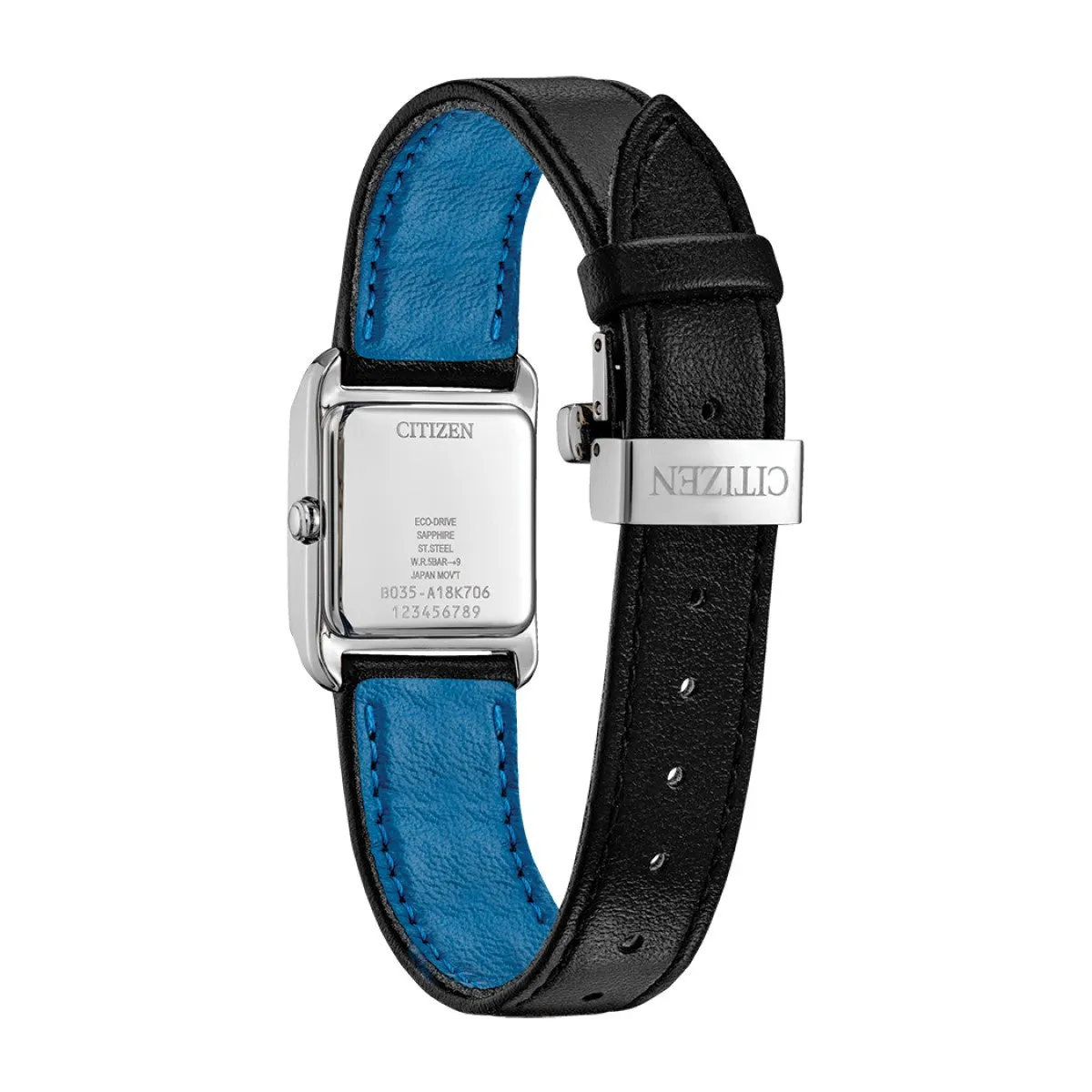 Citizen Bianca 22MM Black Leather Strap Watch. EW5600-01E