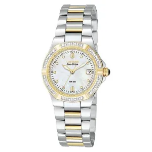 Citizen Riva Women's 24 Diamond Watch - Stainless & Gold - Mother of Pearl - EW0894-57D