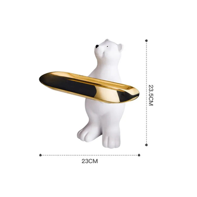 Creative Resin Polar Bear Floor Storage Desktop Ornament