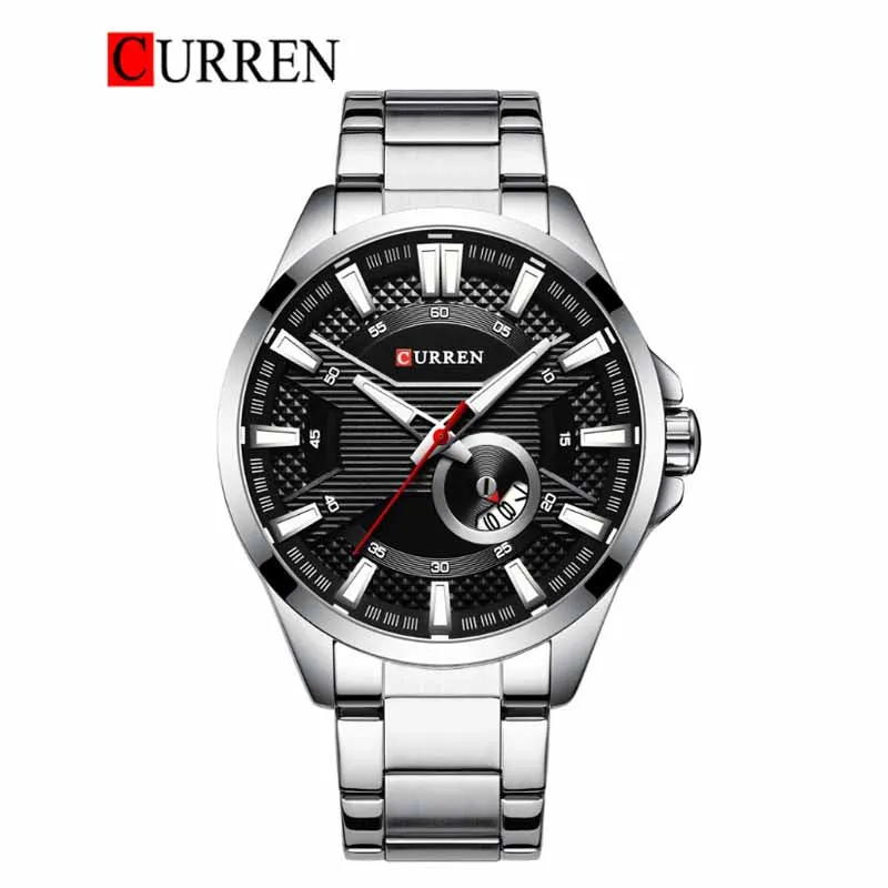 CURREN Original Brand Stainless Steel Band Wrist Watch For Men With Brand (Box & Bag)-8372
