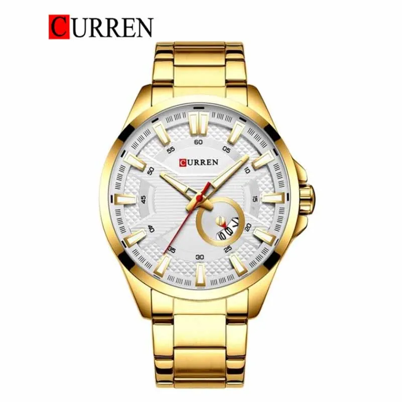 CURREN Original Brand Stainless Steel Band Wrist Watch For Men With Brand (Box & Bag)-8372