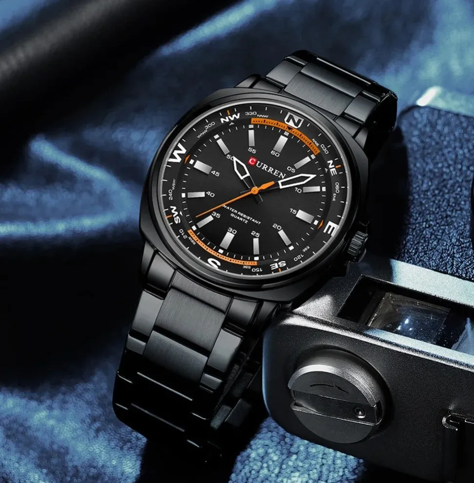 CURREN Original Brand Stainless Steel Band Wrist Watch For Men With Brand (Box & Bag)-8455