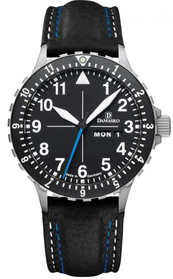 Damasko Watch DA 46 Blue Hand Leather Pin