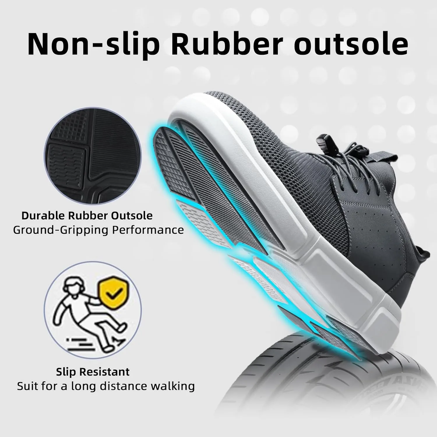 Diabetic Shoes for Men Wide Slip-on Shoes for Swollen Feet Walking Shoes for Elderly Foot Pain Relief Neuropathy