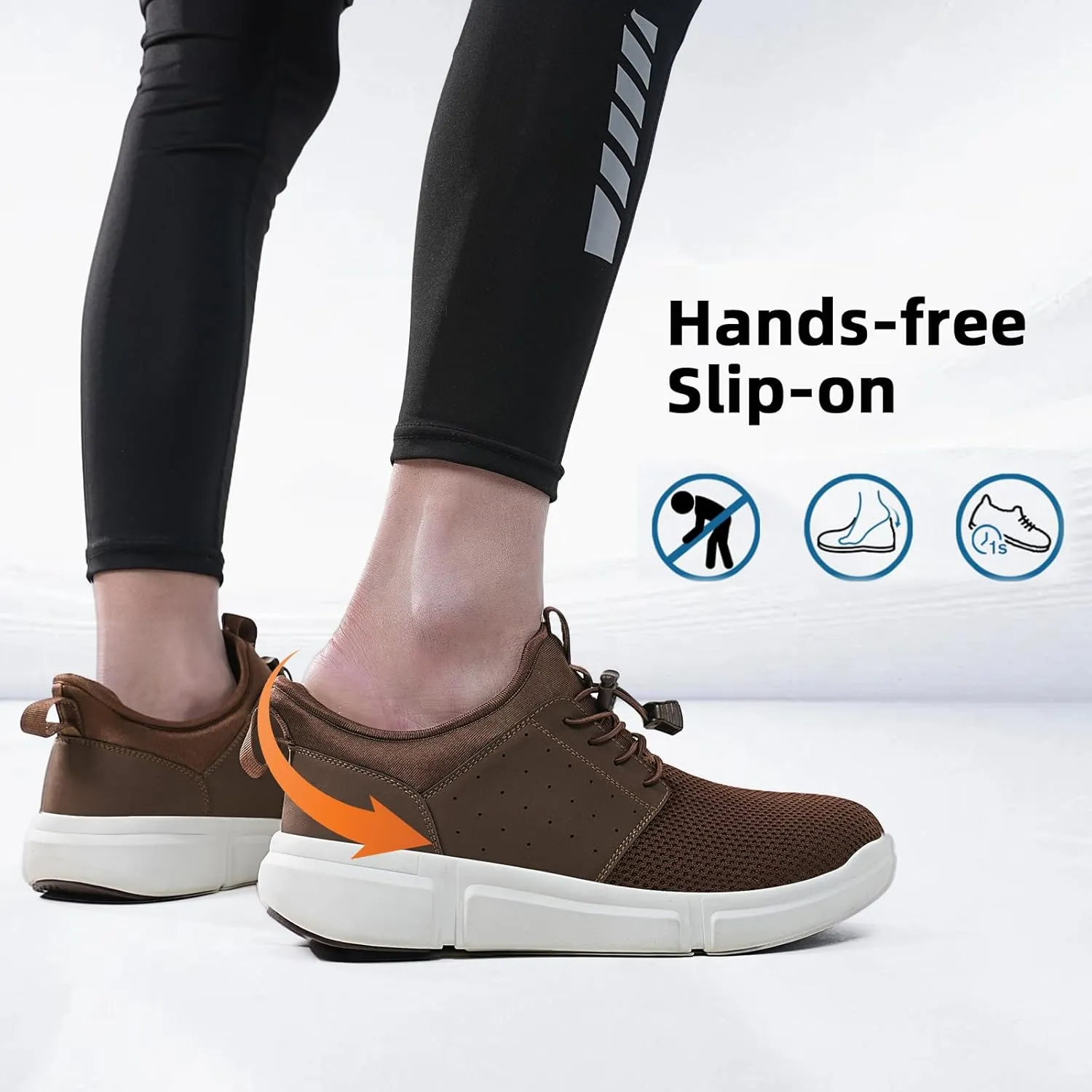 Diabetic Shoes for Men Wide Slip-on Shoes for Swollen Feet Walking Shoes for Elderly Foot Pain Relief Neuropathy