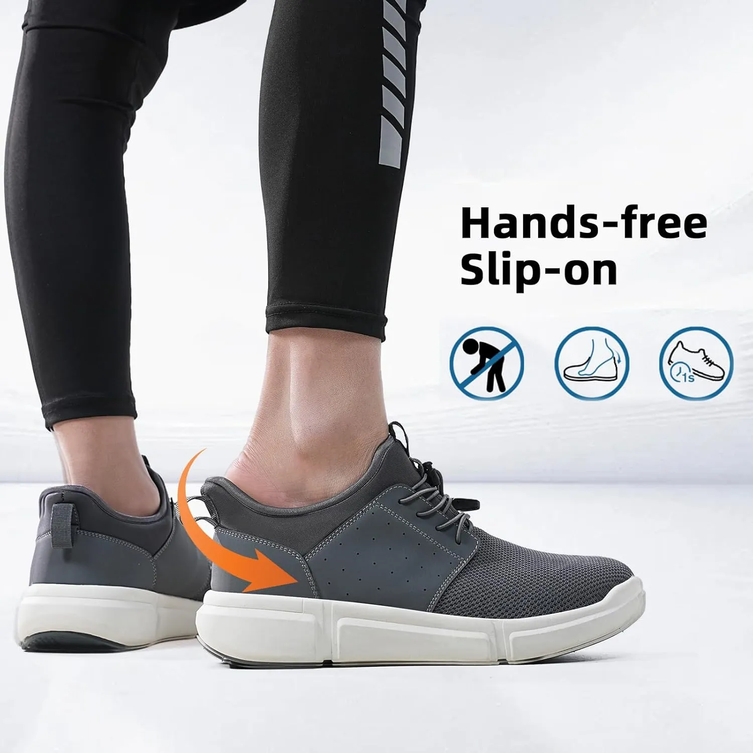 Diabetic Shoes for Men Wide Slip-on Shoes for Swollen Feet Walking Shoes for Elderly Foot Pain Relief Neuropathy