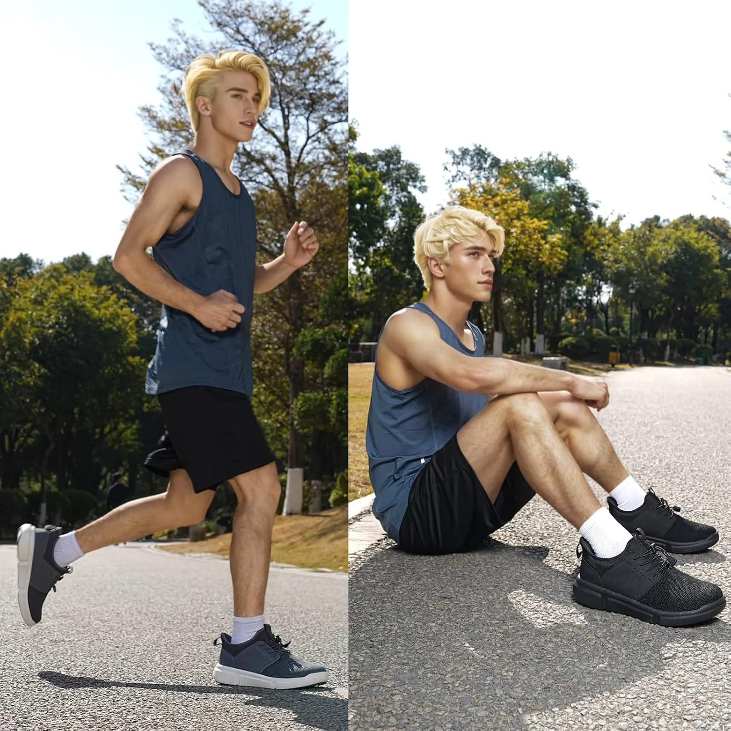 Diabetic Shoes for Men Wide Slip-on Shoes for Swollen Feet Walking Shoes for Elderly Foot Pain Relief Neuropathy