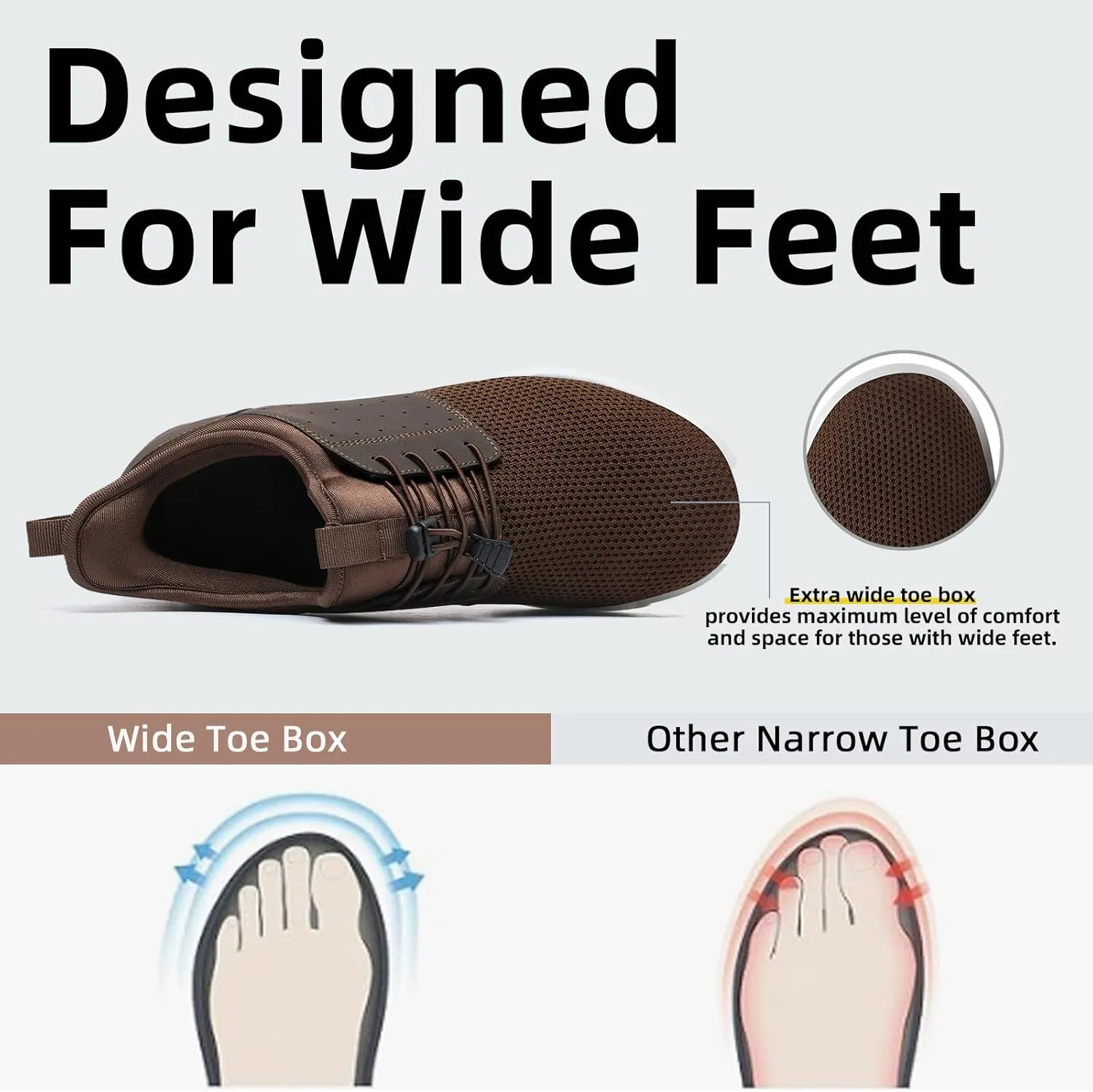 Diabetic Shoes for Men Wide Slip-on Shoes for Swollen Feet Walking Shoes for Elderly Foot Pain Relief Neuropathy