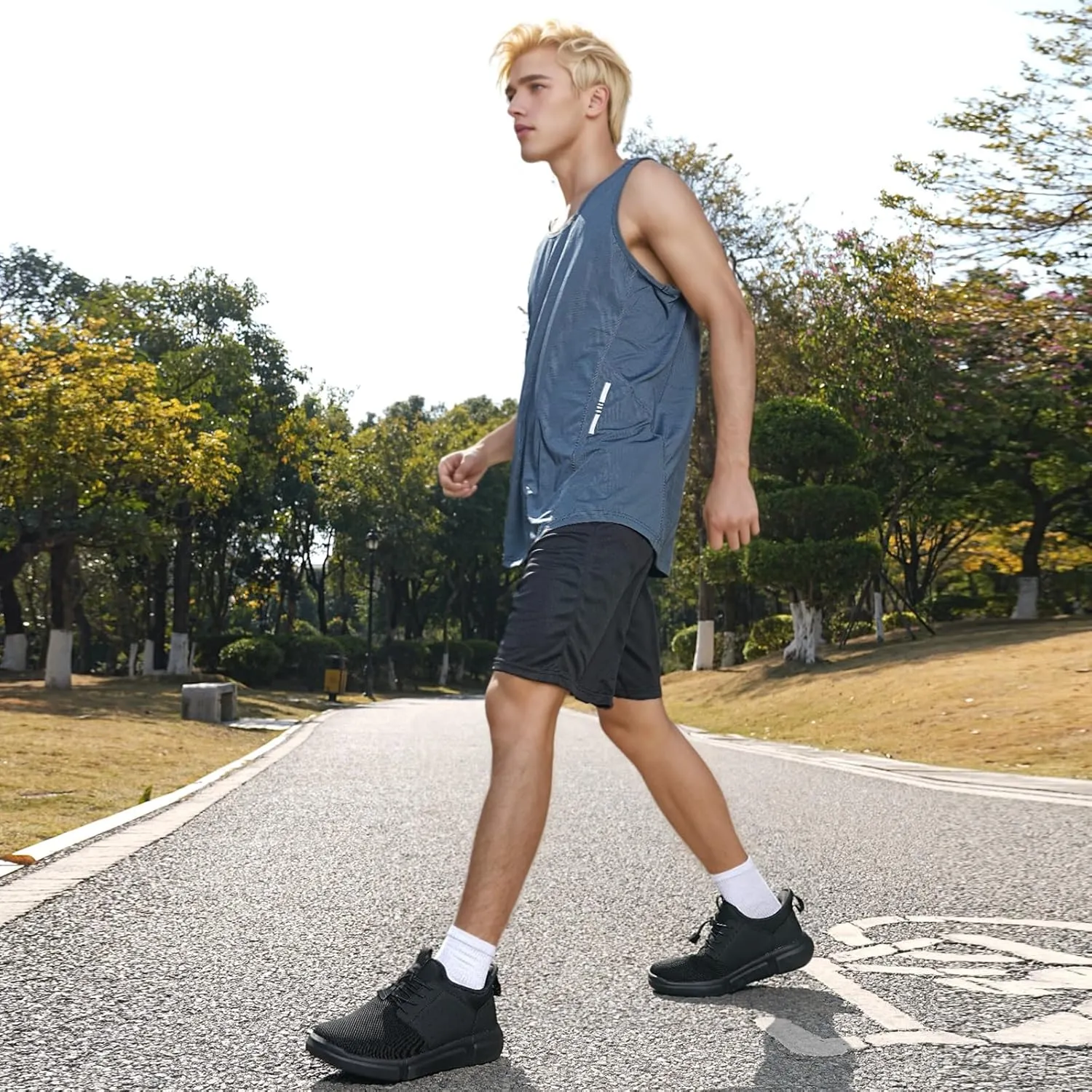 Diabetic Shoes for Men Wide Slip-on Shoes for Swollen Feet Walking Shoes for Elderly Foot Pain Relief Neuropathy