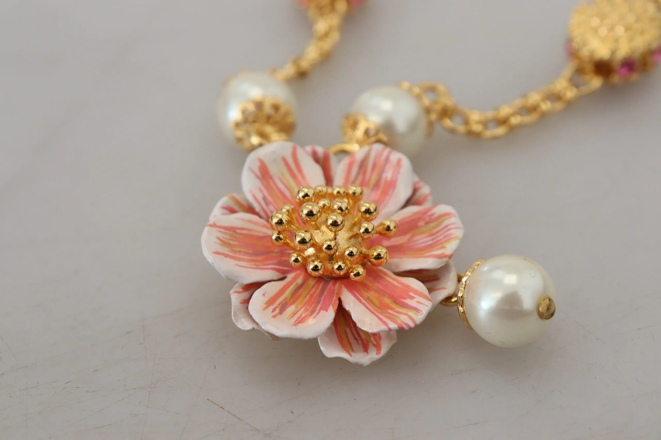 Elegant Floral Statement Charm Necklace